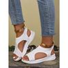 2026 Zomer Nieuw Effen Kleur Ronde Neus Flyknit Mode Romeinse Dames Set Voet Grote Spons Taart Dikke Bodem Sandalen