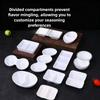 Flavor Dish Reusable French Fries Dipping Plate Multi Grid Flavor Dish Separated Hot Pot Seasoning Tray for Restaurant Kitchen