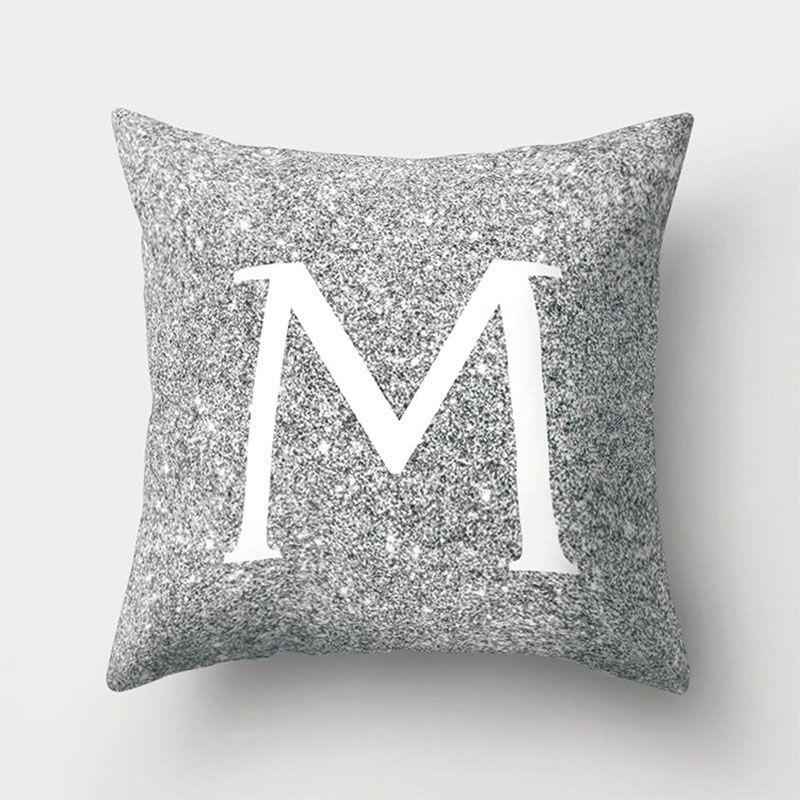 Chic Letter Cushion Rose Gold Glitter Throw Pillow Case Cover Designed For Trendy Home Sofa Decor 45cm