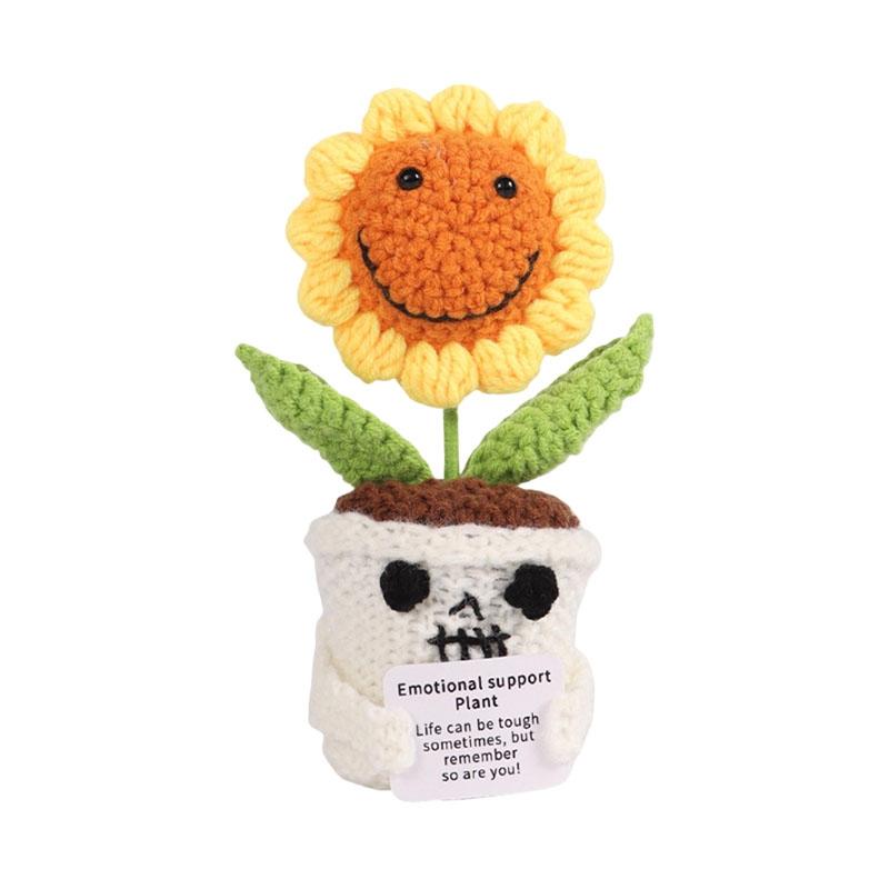 Knitted Spooky Ghost Desktop Ornaments Halloween Crochet Pumpkin With Hat Card Ornament Home Day Of The Dead Party Decor