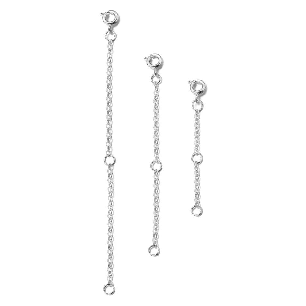 3 strip/set Extension Chain Adjustable Link Chains 4 Size Spring Buckle Necklace Bracelet Chain Extension for Jewelry Making