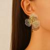 Luxury Exaggeration Premium Metal Gold Flower Stud Earrings Heavy Industry Flower Earrings Earrings