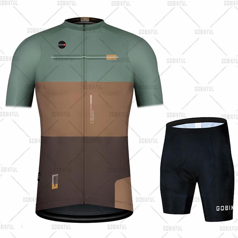 2024 Gobikful Summer Cycling Jersey Set Man Short Sleeve Mountain Bike Cycling Wear Triathlon Bicycle Clothing MTB Bike Shirts