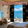 2D FLAT PRINTING 2pcs Curtains (Without Rod) Halloween Black Cats Gathering Modern Fashionable Curtainments During the Ramadan
