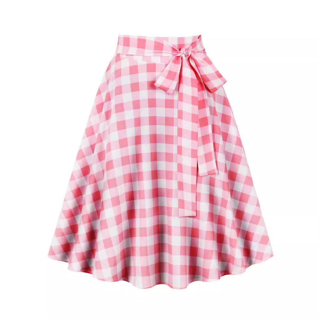 2024 Spring Collection Waist-Tie Print Midi Skirt