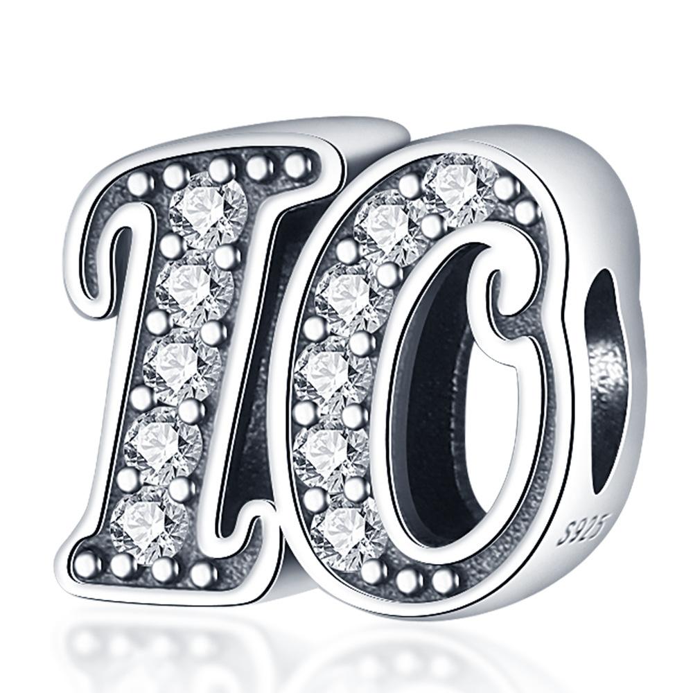 S925 Белая медь Счастливое число Подвеска Ювелирные изделия Циркон Ожерелье DIY Аксессуары
