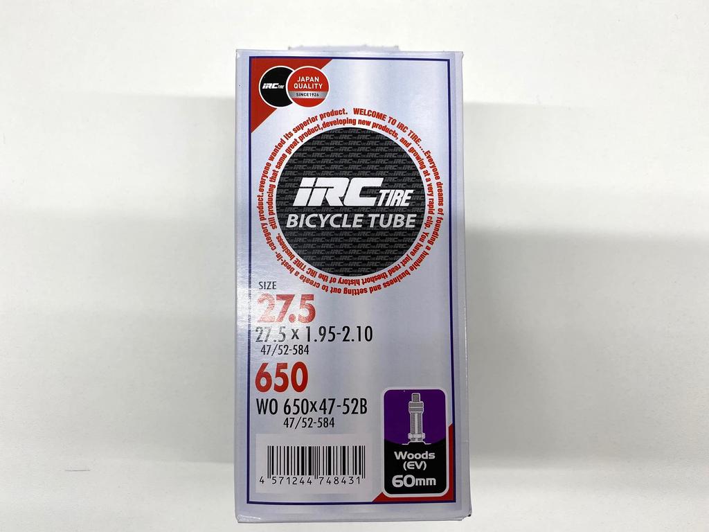 IRC Tire Bicycle Tube WO English Valve 60mm 297151 650×47B-52B (27.5×1.95-2.10)