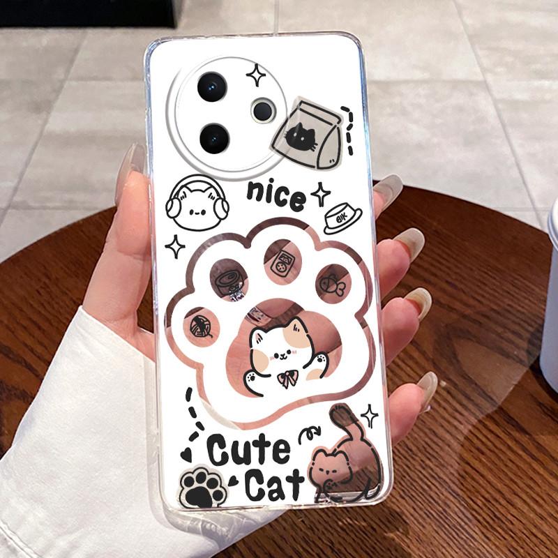Jelly Casing For Vivo Y39 5G V2443 V2436 Clear Silicone Soft TPU Back Cover Cute Cat Rabbit Heart Phone Case