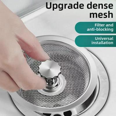 Lavello da Cucina in Acciaio Inossidabile e Filtro per Scarico a Pavimento