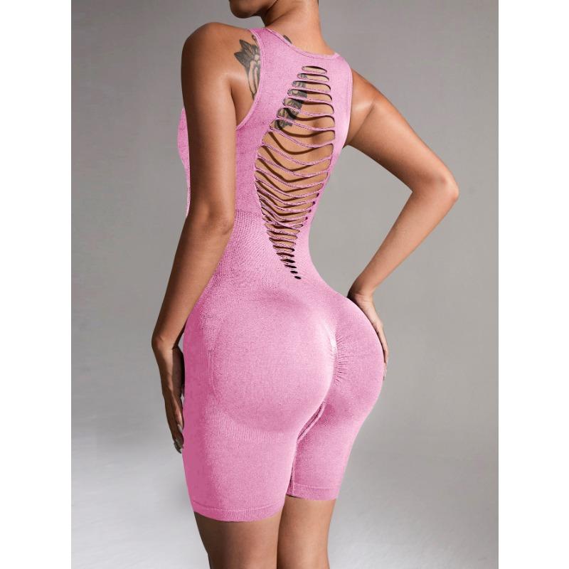 summer elasticity Gym Jumpsuit Women's Fitness Suit Short Sets Sports Overalls for Woman Tracksuit Yoga Clothing backless Workout Sportswear