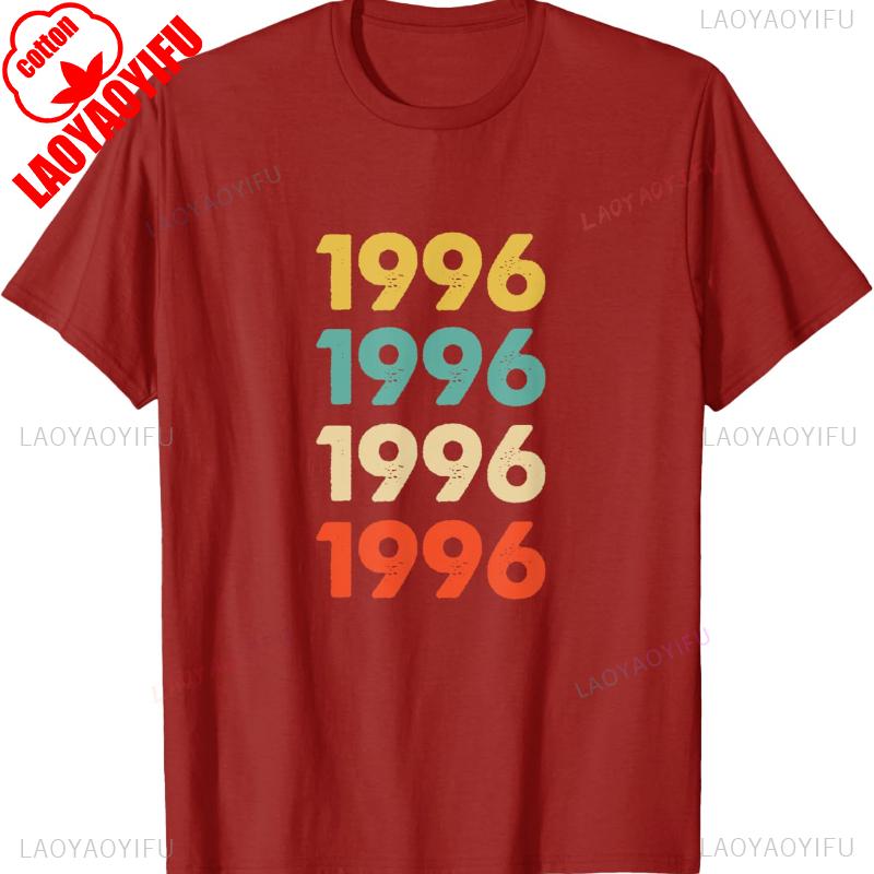 

Nostalgia 1996 Birthday Unisex TShirt High quality Crewneck cotto casual style Allmatch Regular short sleeve graphic tshirts S
