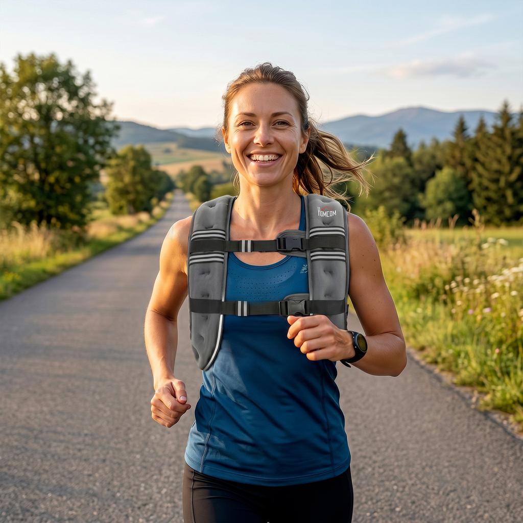 10KG Weighted Vest, Running Weight Vest with Adjustable Strap, Convenient Pocket and Reflective Strips for Men and Women