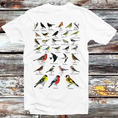 230 Gsm 100% Cotton British Garden Birds T Shirt Vintage Retro Cool Gift Mens Womens Unisex Cartoon Anime Top Tee B339