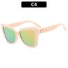 Luksusowe okulary przeciwsłoneczne Cat Eye damskie Vintage Fashion Oversize Mirror Sun Glasses damskie Retro Summer Style Duże oprawki