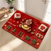 New Horse Pattern New Year Door Mat Red Non-slip Door Carpet Soft Water Absorption Foot Mat Home Decorations