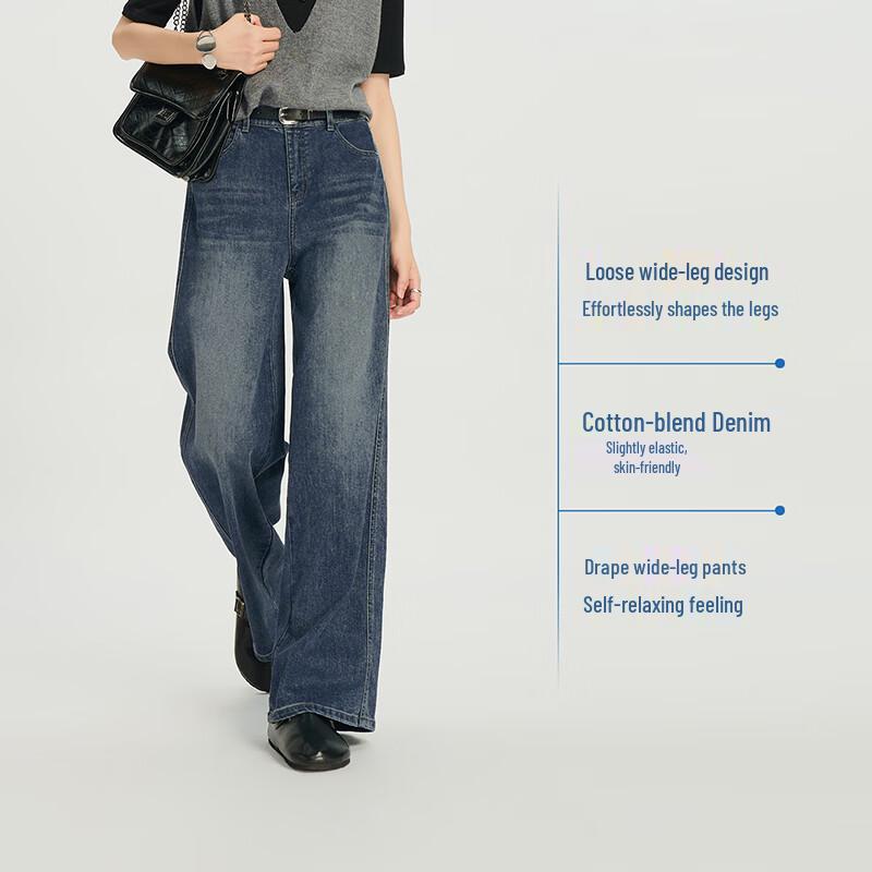 YERAD Women's High-Waisted Wide-Leg Denim Jeans