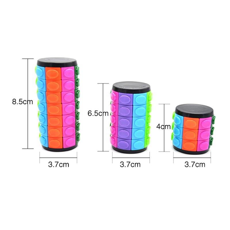 1 buc. Senzor colorat glisant Puzzle 3D Puzzle cilindru Rotire Jucărie Ghicitori logice Glisare Joc de mână