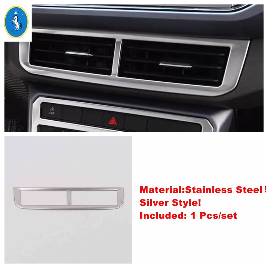 

ABS Auto Center Middle Air AC Conditioning Vent Outlet Frame Cover Trim Accessories For Volkswagen VW T-cross Tcross 2018 - Silver Style