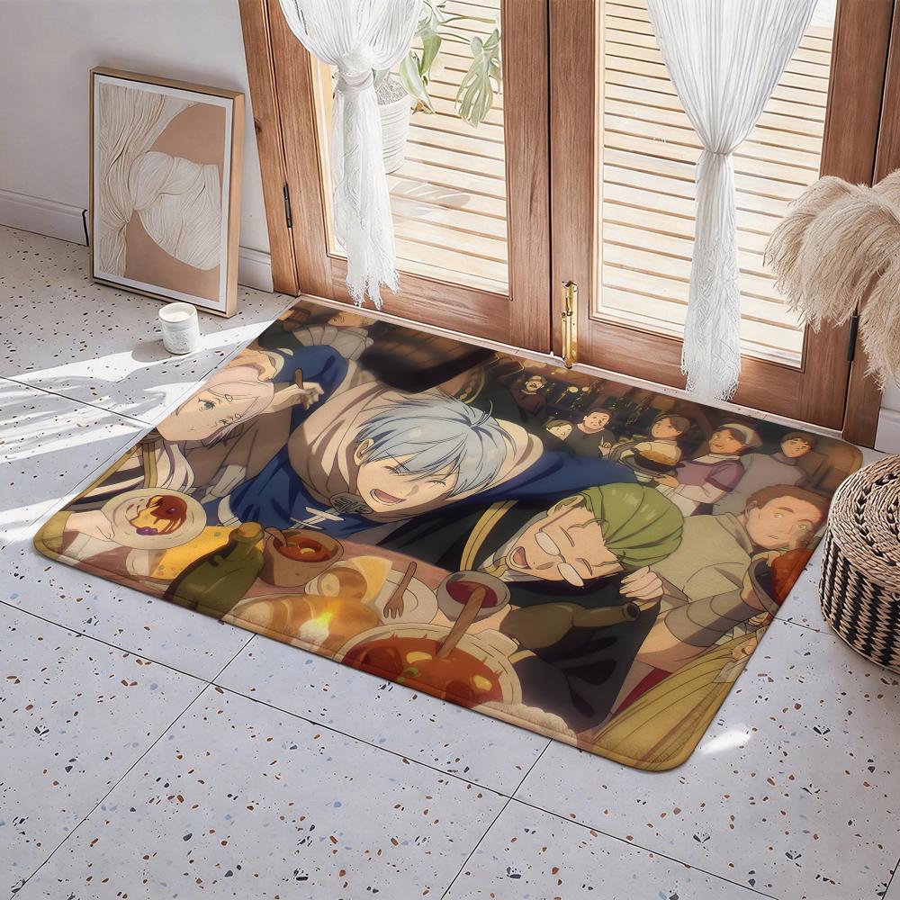 Anime Frieren: Beyond Journey's End Floor Mat Eco Flannel Doormat Non Slip Odorless Indoor Floor Rug Soft Short Plush Home Mat