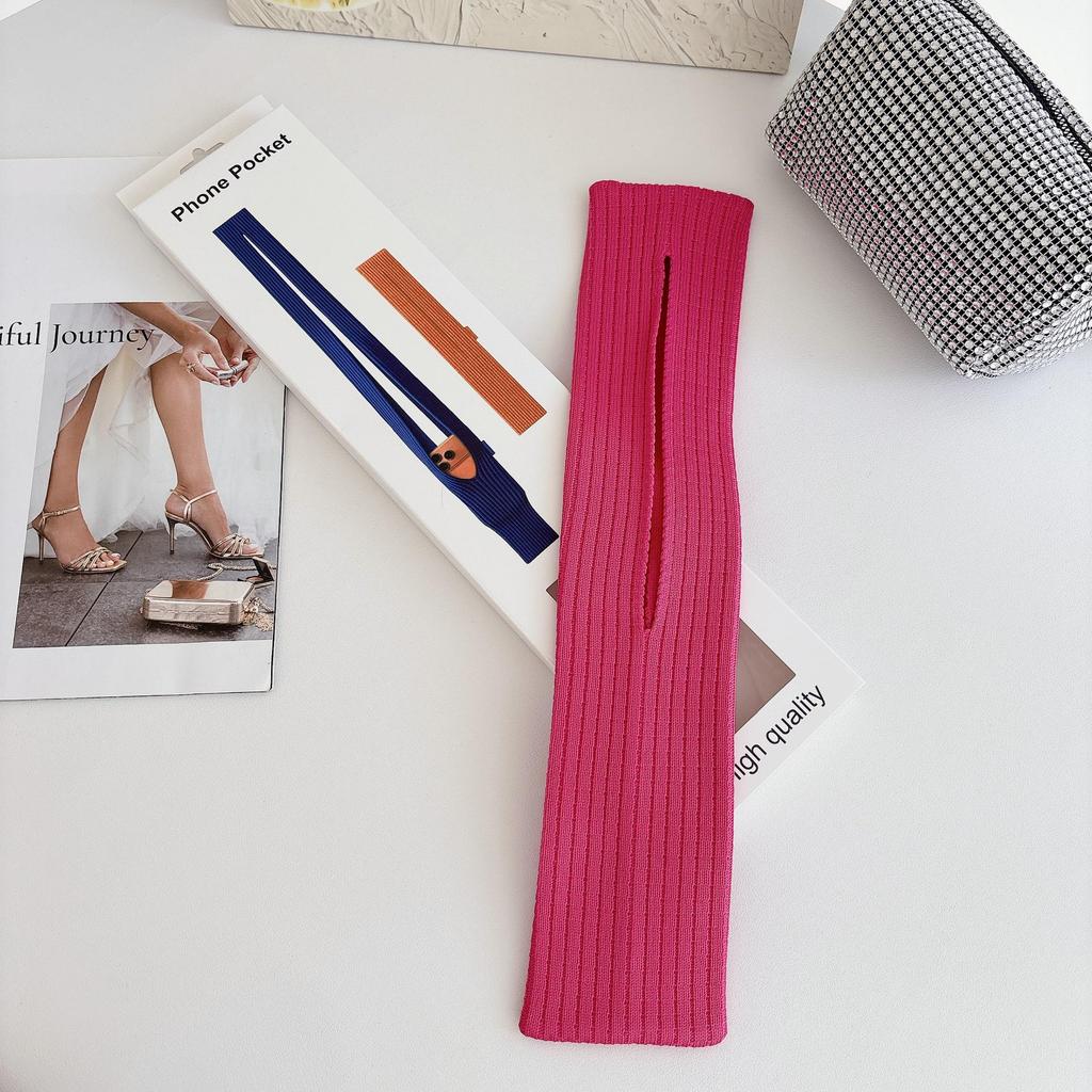 Stilvolle gestrickte Crossbody-Handtasche für Mobiltelefone – Multifunktionale Aufbewahrungstasche aus gewebtem Stoff