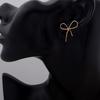 Girls Sweet Bow Knot Earrings Metal Hollow Out Golden Stud Earrings for Women Wedding Party Simple Jewelry Accessories