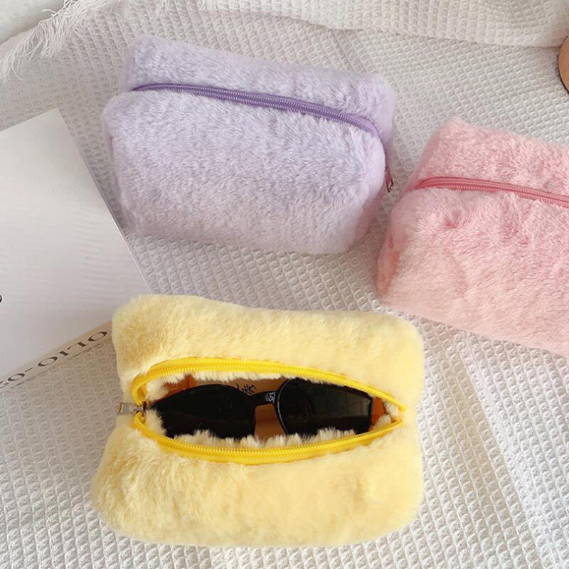 Cute Fur Pouch Multipurpose Poggle Pencil Case