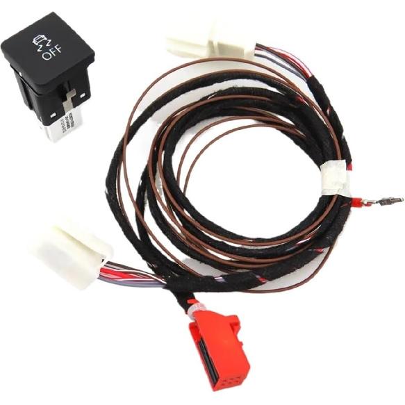 Car Traction Control ESP Off ASR Switch Button With Cable Wiring Harness Plug Compatible With Vw Jetta Golf 6 MK6 1TD 927 117 1TD927117