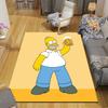 Homer Simpson Flannel Printed Carpet, Home Sofa Decoration for Living Room & Bedroom, Non‑Slip Play Flannel Floor Mat for Game Room