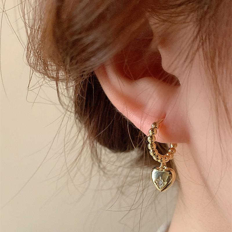 Female Star Niche Design High-end Trendy Temperament Heart Earrings