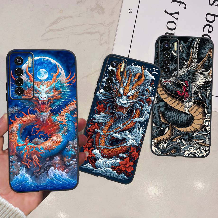 For Tecno Camon 17 Pro / Camon17 CG6 CG8 Case Cute Cartoon Dragon Astronaut Pattern Luxury Soft Silicon Phone Bumper Back Cover