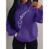 Cats And Footprints Creative Design Female Sweatshirt Hip Hop Pocket Hoodies Creativity Warm Pullover Street Style Fleece
