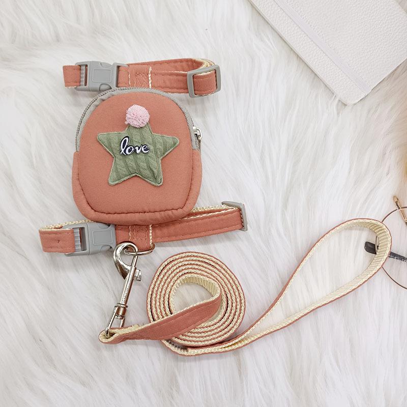 Adjustable Dog Traction Rope for Puppy Multi-Function Pet Knapsack Poodle Traction Rope Chest Strap Walking Dog Rope