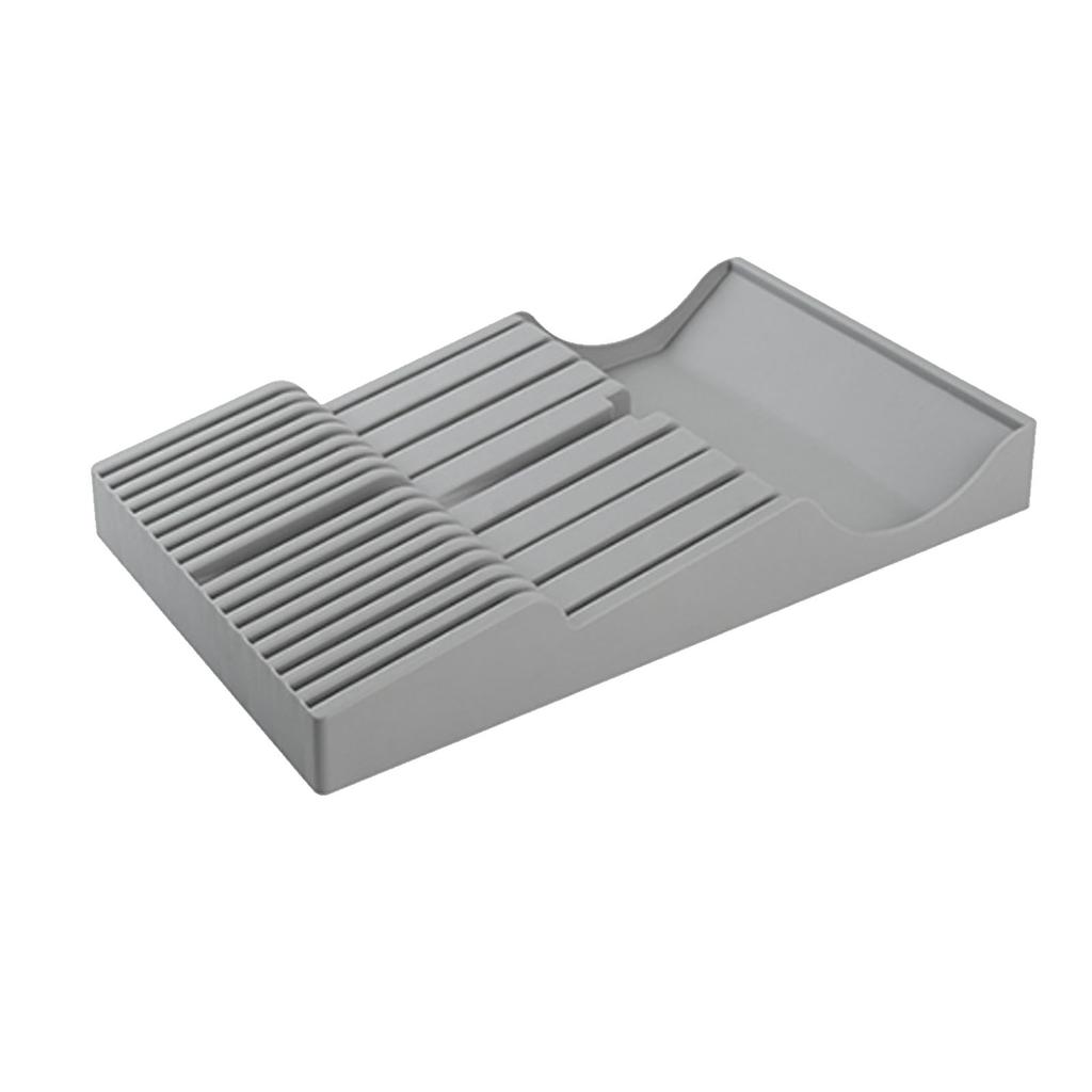 In Drawer Cutter Block Plastic 16 Slots Steak Cutter Holder Cutlery Storage Organizer with Sharpening Stone Slot for