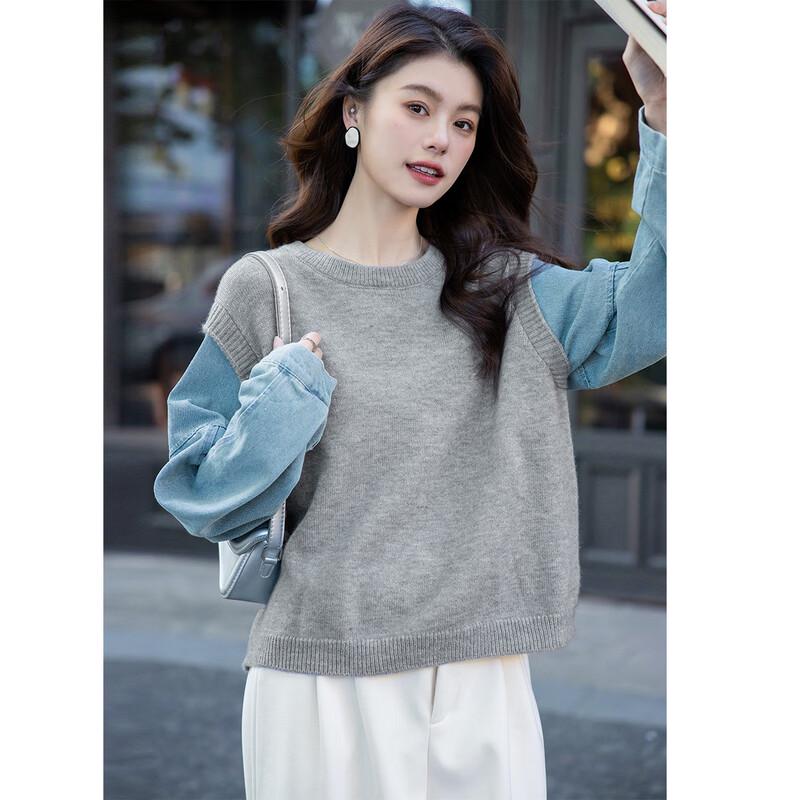 Moka Na Women's MKNJD2797 Long Sleeve Knit Sweater