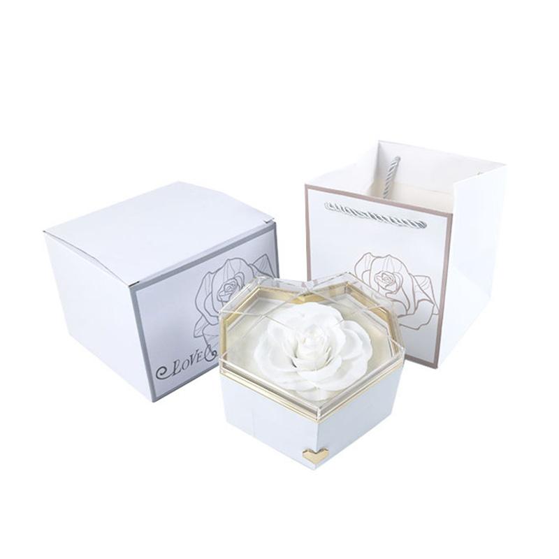 1PC Gift Packaging Boxes Wife Heart Shape Wedding Plastic+Paper Organizer Storage Bag Ring Jewelry Box Decoration