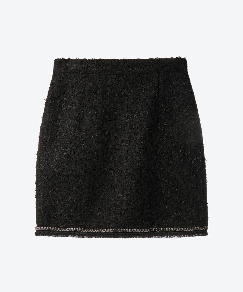 UNTAGE Chain Fringe Tweed Mini Skirt (Black)_Uws-Fs19
