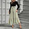 Women's Floral Print High Waist Fashionable And Elegant Dress