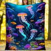 Bunte Qualle Korallenfleece Decke, Ozean Überwurf