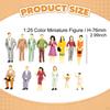 14 Miniature Character Figurines, Diorama Model, Micro-, Painted Polypropylene, Ornament, Decor,