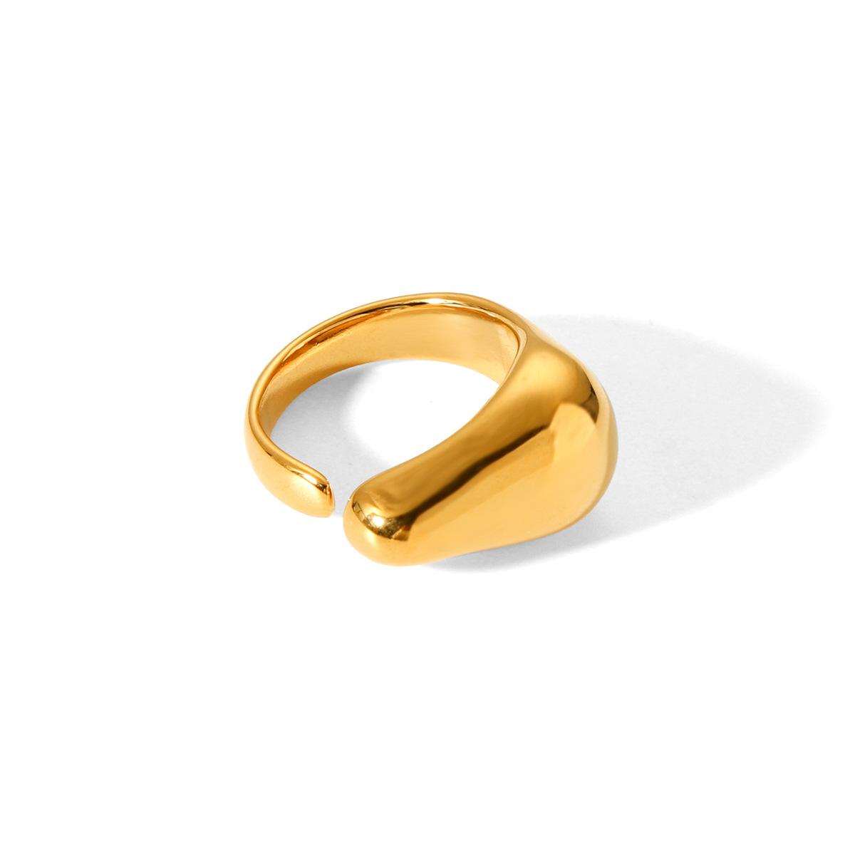 

Titanium steel ring, unique exaggerated stainless steel cast ring, vacuum electroplated open ring, fade-resistant золотой