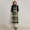 Laengsseon Ls_Temperament Kariertes Slip-Kleid