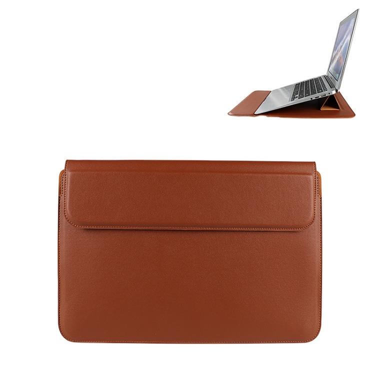 PU08DZ Leather Laptop Liner Bag with Stand Function, Size: 13.3 inches