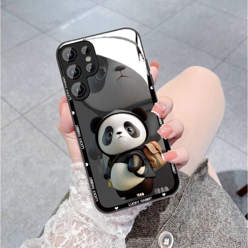 Panda Suitable for Samsung S24ULTRA Mobile Phone Case New A53 Skin-friendly Glass S22 Creative S23 All Inclusive A14