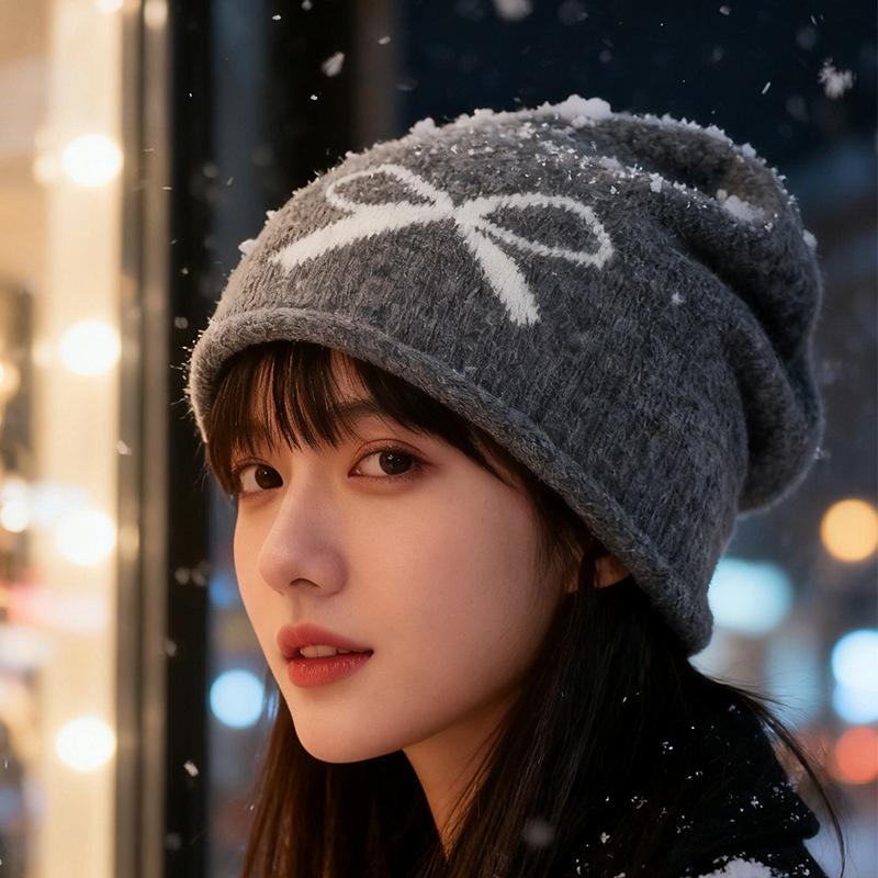 Women's autumn and winter hats, crimped warm knitted hats, ear protectors, cold-proof pullovers, and headcaps for men
