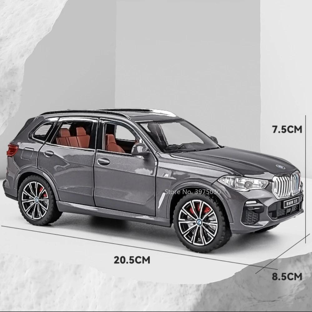 1:24 BMW X5 Models Miniature Cars Toy SUV 6 Doors Opened Vehicles Rubber Tires with Sound Light Car Children's Educational Toys
