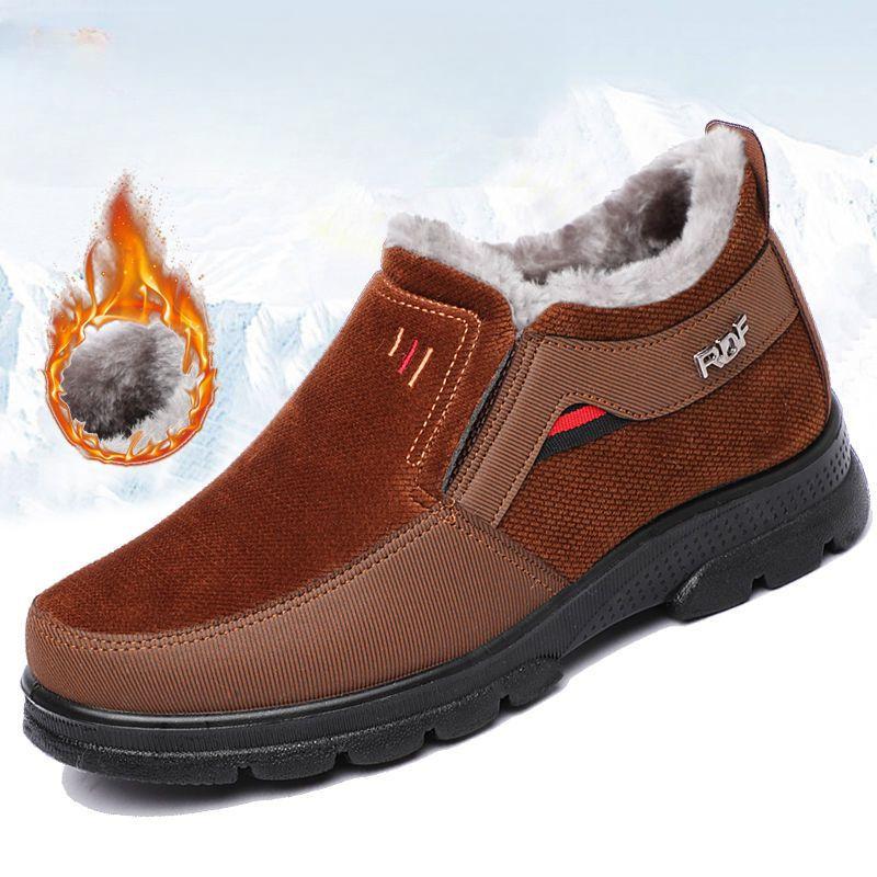 Winter Shoes Men Casual Plus Size Cotton Boots Padded Large Size 39-48 Warm Thickened Non Slip Snow Boots Comfortable