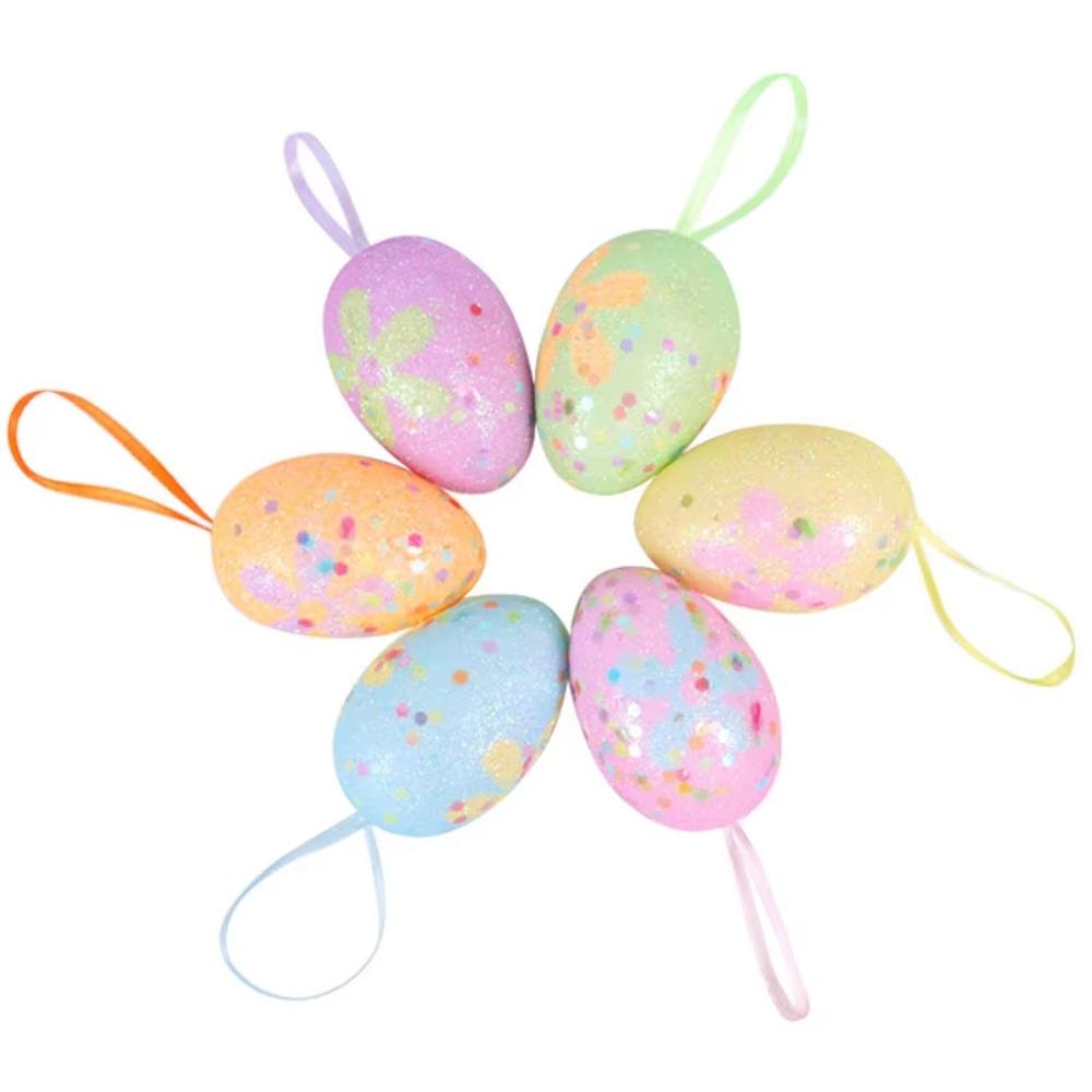 6Pcs Simulation Egg Hanging Easter Ornaments Easter Festival Decoration  Easter Party