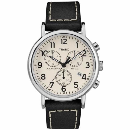 

Timex Weekender Chronograph 40mm Watch, Black/Cream
