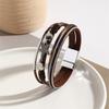 Chic Starfish Bracelet Soft Faux Leather Multi-Layer Wrist Bangle Hand Jewelry For Casual To Formal Occasion