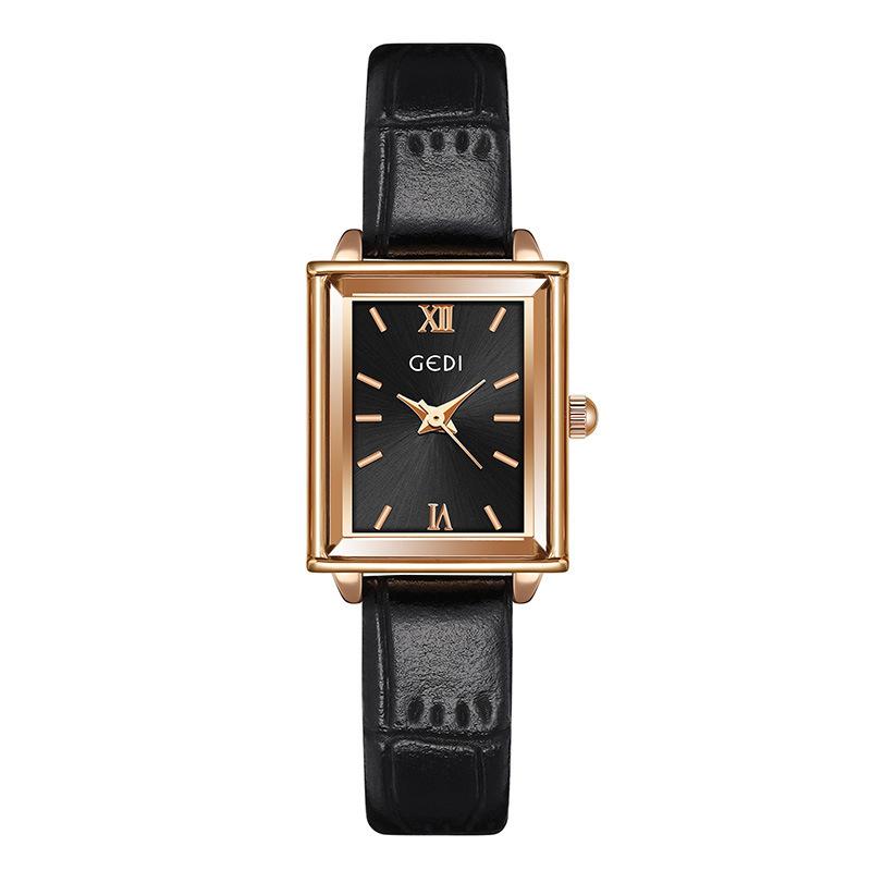 Fashion Niche Light Luxury Small Square Plate Women'S Exquisite Green Belt Quartz Waterproof Watch